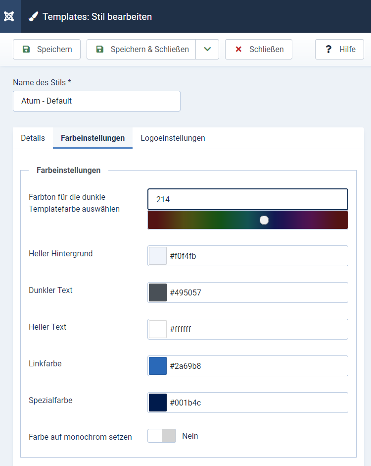 Farben im Administartorbereich